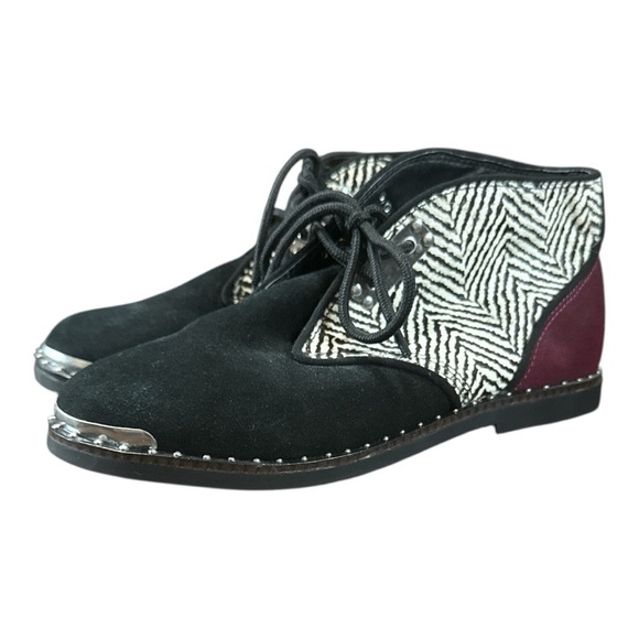 Very Volatile Shoes - Very Volatile Black and Red Lace Up Boots